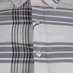 Burberry Beige Checked CottonLong Sleeve Button Front Shirt S