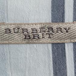 Burberry Beige Checked CottonLong Sleeve Button Front Shirt S