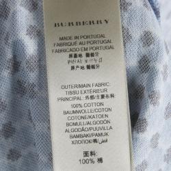 مملوكة مسبقًا تي شيرت بولو بربري بريت أزرق مطبوع S