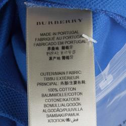 Burberry Blue Contrast Collar Polo T-Shirt XXL