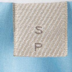 مملوكة مسبقًا قميص بربري بري قطن كتل لونية مخطط بأكمام قصيرة S