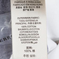 مملوكة مسبقًا قميص بربري بري قطن كتل لونية مخطط بأكمام قصيرة S