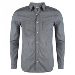 Burberry Brit Grey Cotton Long Sleeve Button Front Shirt S