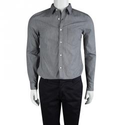 Burberry Brit Grey Cotton Long Sleeve Button Front Shirt S