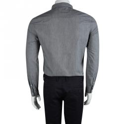 Burberry Brit Grey Cotton Long Sleeve Button Front Shirt S