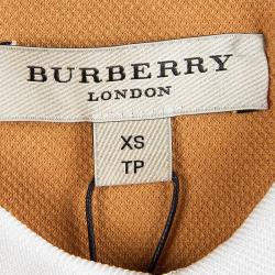 مملوكة مسبقًا Burberry London Saffron Orange Contrast Collar Polo T-Shirt XS