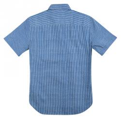 مملوكة مسبقًا Burberry London Lapis Blue Printed Short Sleeve Southbrook Shirt S