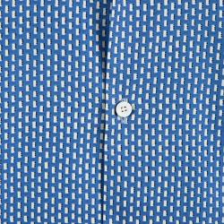 مملوكة مسبقًا Burberry London Lapis Blue Printed Short Sleeve Southbrook Shirt S