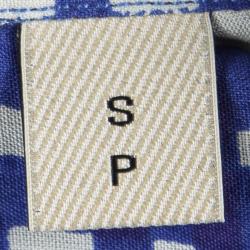 مملوكة مسبقًا Burberry London Indigo Check Printed Short Sleeve Shelbon Shirt S