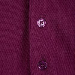 Pre Owned تي شيرت بولو بربري لندن اتكينز ياقة مغايرة عنابي XS