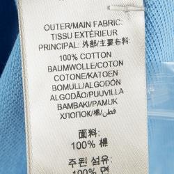 Pre Owned Burberry London Powder Blue Contrast Collar Honeycomb Knit Polo T-Shirt XS