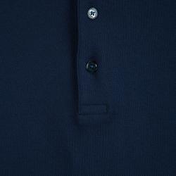 Burberry Deep Teal Blue Contrast Collar Honeycomb Knit Atkins Polo T-Shirt XS
