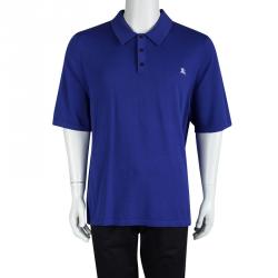 Pre Owned Burberry Brit Bright Lapis Blue Polo T-Shirt XXL