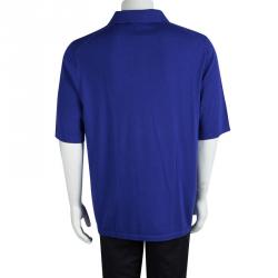 Pre Owned Burberry Brit Bright Lapis Blue Polo T-Shirt XXL