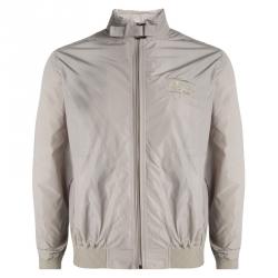 Pre Owned Burberry London Beige Long Sleeve Bomber Jacket L