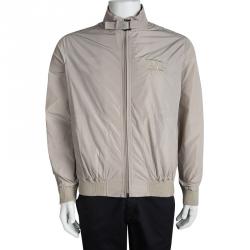 Pre Owned Burberry London Beige Long Sleeve Bomber Jacket L
