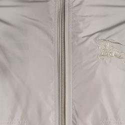 Pre Owned Burberry London Beige Long Sleeve Bomber Jacket L