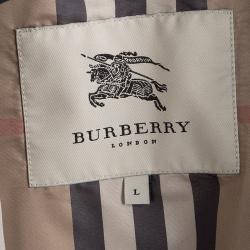 Pre Owned Burberry London Beige Long Sleeve Bomber Jacket L