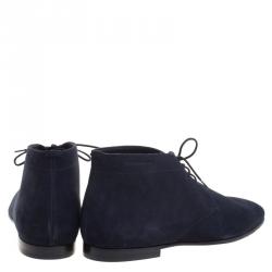 Burberry Navy Blue Suede Bexton Desert Boots Size 42