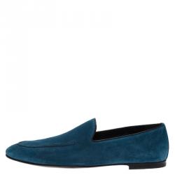 Pre Owned حذاء لوفرز بربري دالوود سويدي أزرق مقاس 44