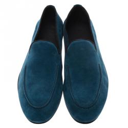 Pre Owned حذاء لوفرز بربري دالوود سويدي أزرق مقاس 44