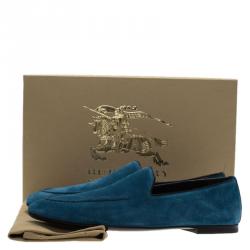 Pre Owned حذاء لوفرز بربري دالوود سويدي أزرق مقاس 44