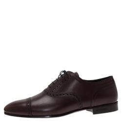 Burberry Brown Brogue Leather Markwell Lace Up Oxfords Size 43