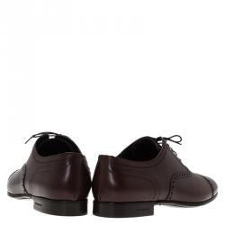 Burberry Brown Brogue Leather Markwell Lace Up Oxfords Size 43
