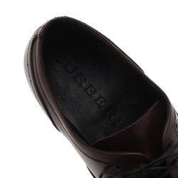 Burberry Brown Brogue Leather Markwell Lace Up Oxfords Size 43