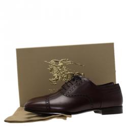 Burberry Brown Brogue Leather Markwell Lace Up Oxfords Size 43