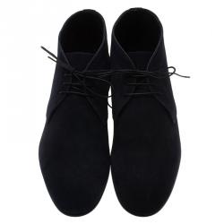 Burberry Denim Blue Suede Bexton Desert Boots Size 44