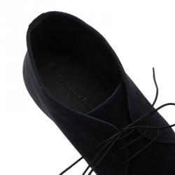 Burberry Denim Blue Suede Bexton Desert Boots Size 44