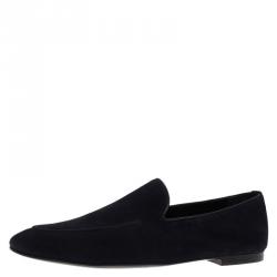 Burberry Dark Blue Suede Dalwood Loafers Size 44