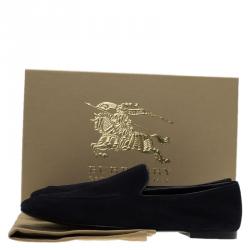 Burberry Dark Blue Suede Dalwood Loafers Size 44