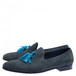 Burberry Prorsum Green Suede Lewis Tassel Loafers Size 43