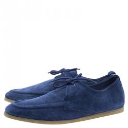 Pre Owned حذاء لوفرز بربري توبياس سويدي أزرق مقاس 44