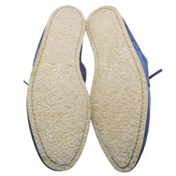 Pre Owned حذاء لوفرز بربري توبياس سويدي أزرق مقاس 44