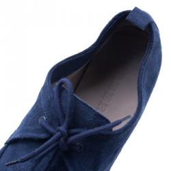 Pre Owned حذاء لوفرز بربري توبياس سويدي أزرق مقاس 44