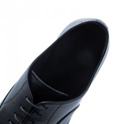 Pre Owned Burberry Black Leather Cap Toe Lace Up Derby Size 44