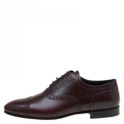 Burberry Brown Brogue Leather Markwell Lace Up Oxfords Size 41