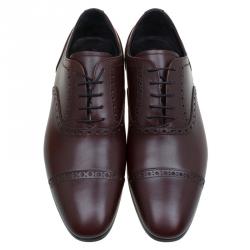 Burberry Brown Brogue Leather Markwell Lace Up Oxfords Size 41