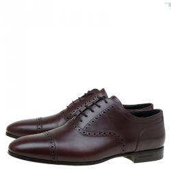 Burberry Brown Brogue Leather Markwell Lace Up Oxfords Size 41