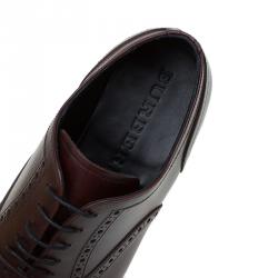 Burberry Brown Brogue Leather Markwell Lace Up Oxfords Size 41