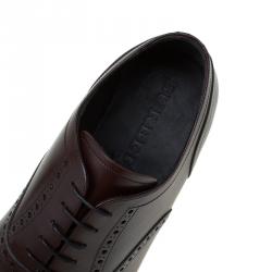 Burberry Brown Brogue Leather Markwell Lace Up Oxfords Size 44
