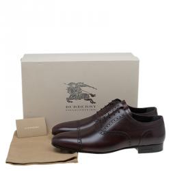 Burberry Brown Brogue Leather Markwell Lace Up Oxfords Size 44