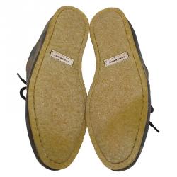 Burberry Olive Camouflage Print Leather Tobias Loafers Size 41