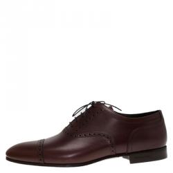 Burberry Brown Brogue Leather Markwell Lace Up Oxfords Size 44