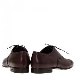 Burberry Brown Brogue Leather Markwell Lace Up Oxfords Size 44