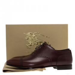 Burberry Brown Brogue Leather Markwell Lace Up Oxfords Size 44