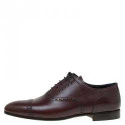 Burberry Brown Brogue Leather Markwell Lace Up Oxfords Size 40